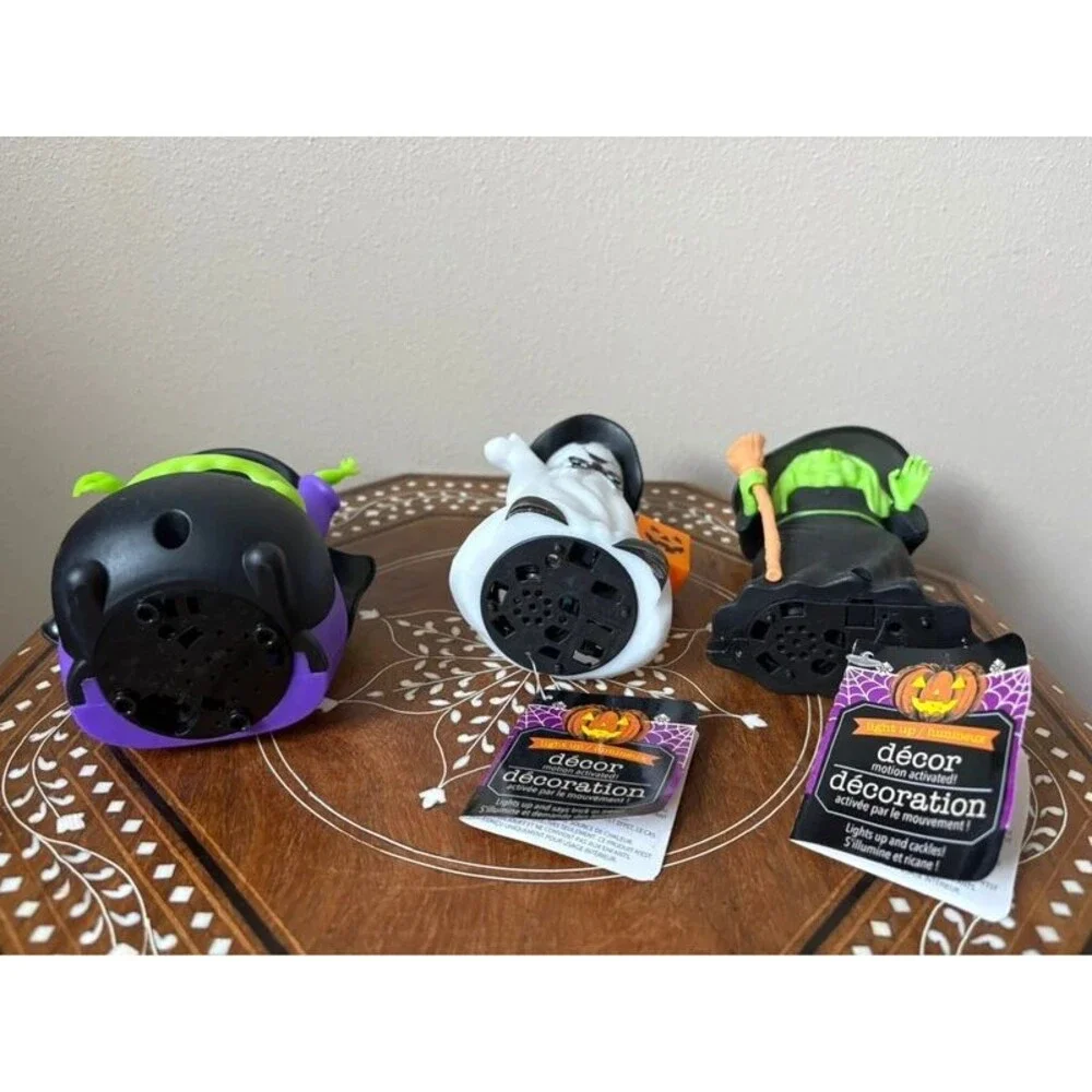 Motion Activated Light Up Plastic Ghost Witches